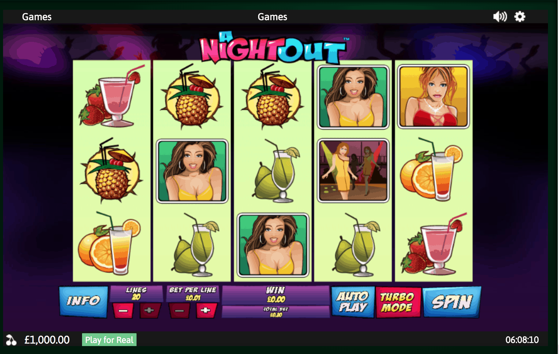 A Night Out RTP Slot Screen