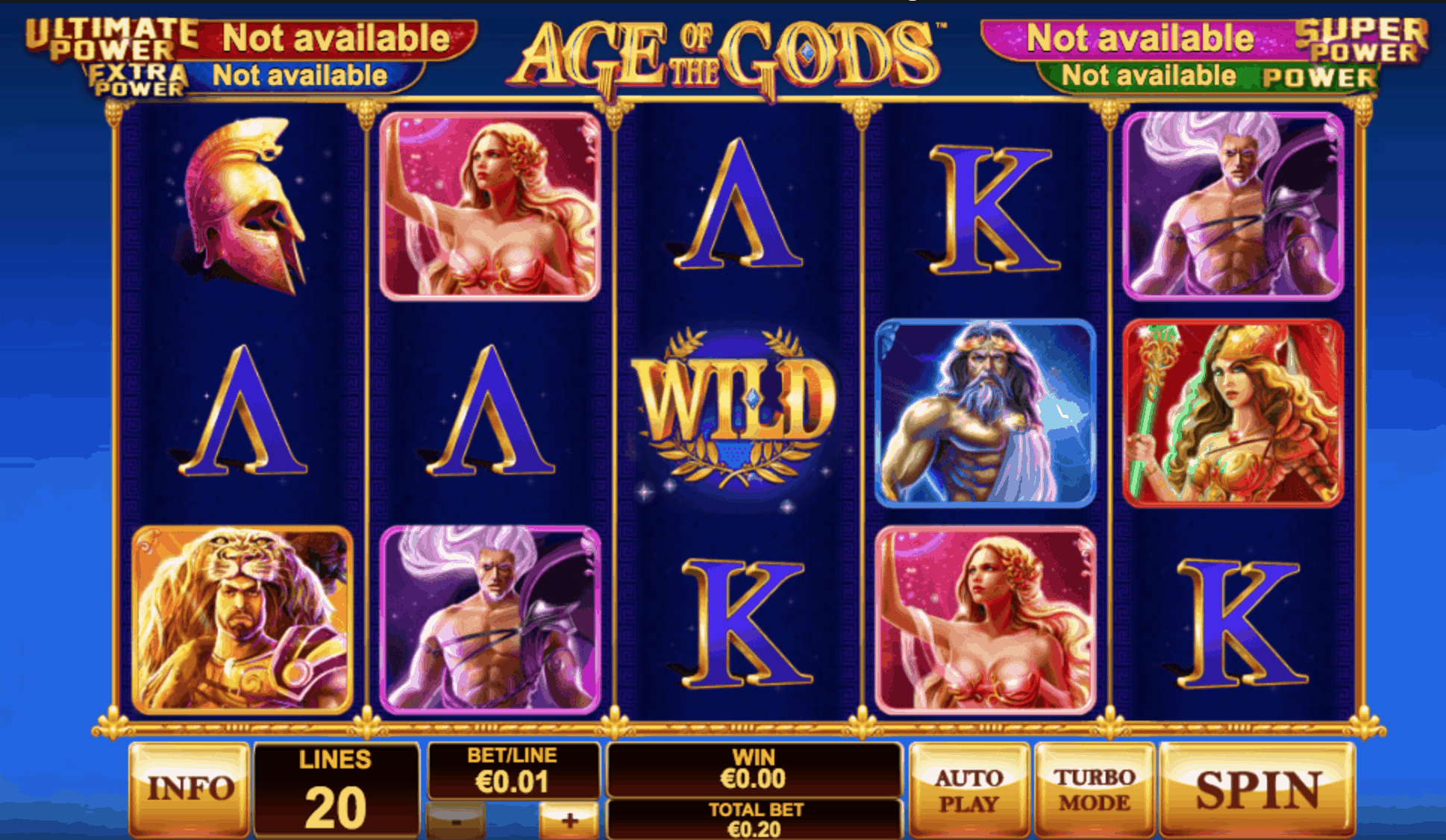 Age of Gods Slot Review Screen