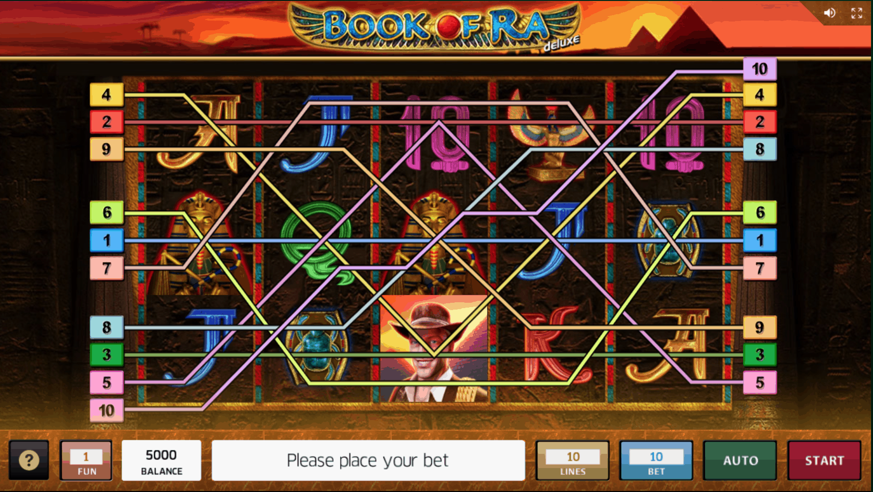 Book of Ra Online UK Slot Screen