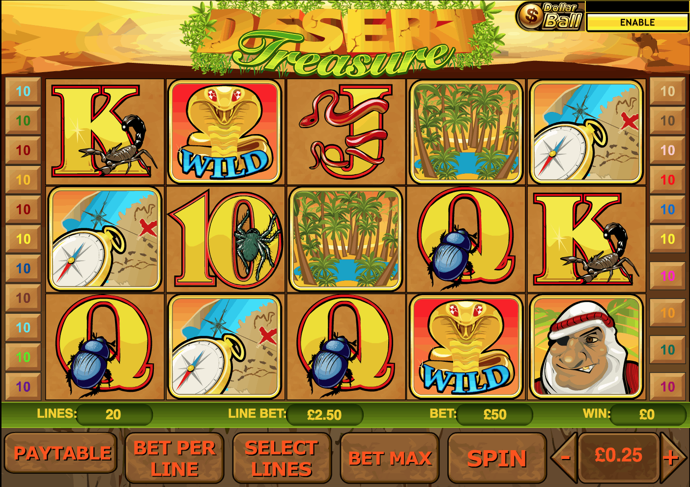 Desert Treasure Slot Screen