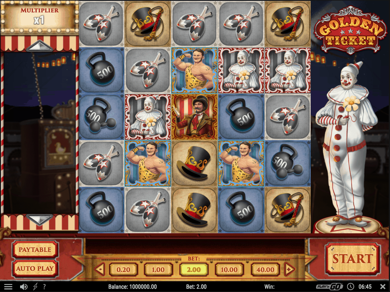 Play Golden Ticket Slot Screen