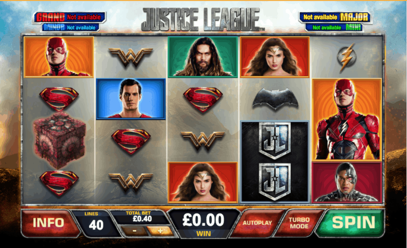 Justice League Slot Screen