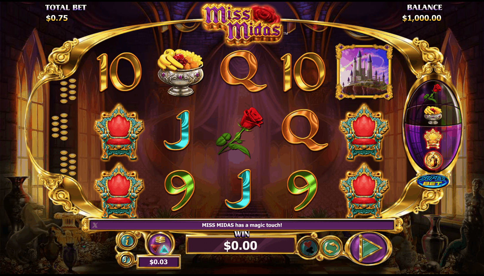 Miss Midas Slot Screen