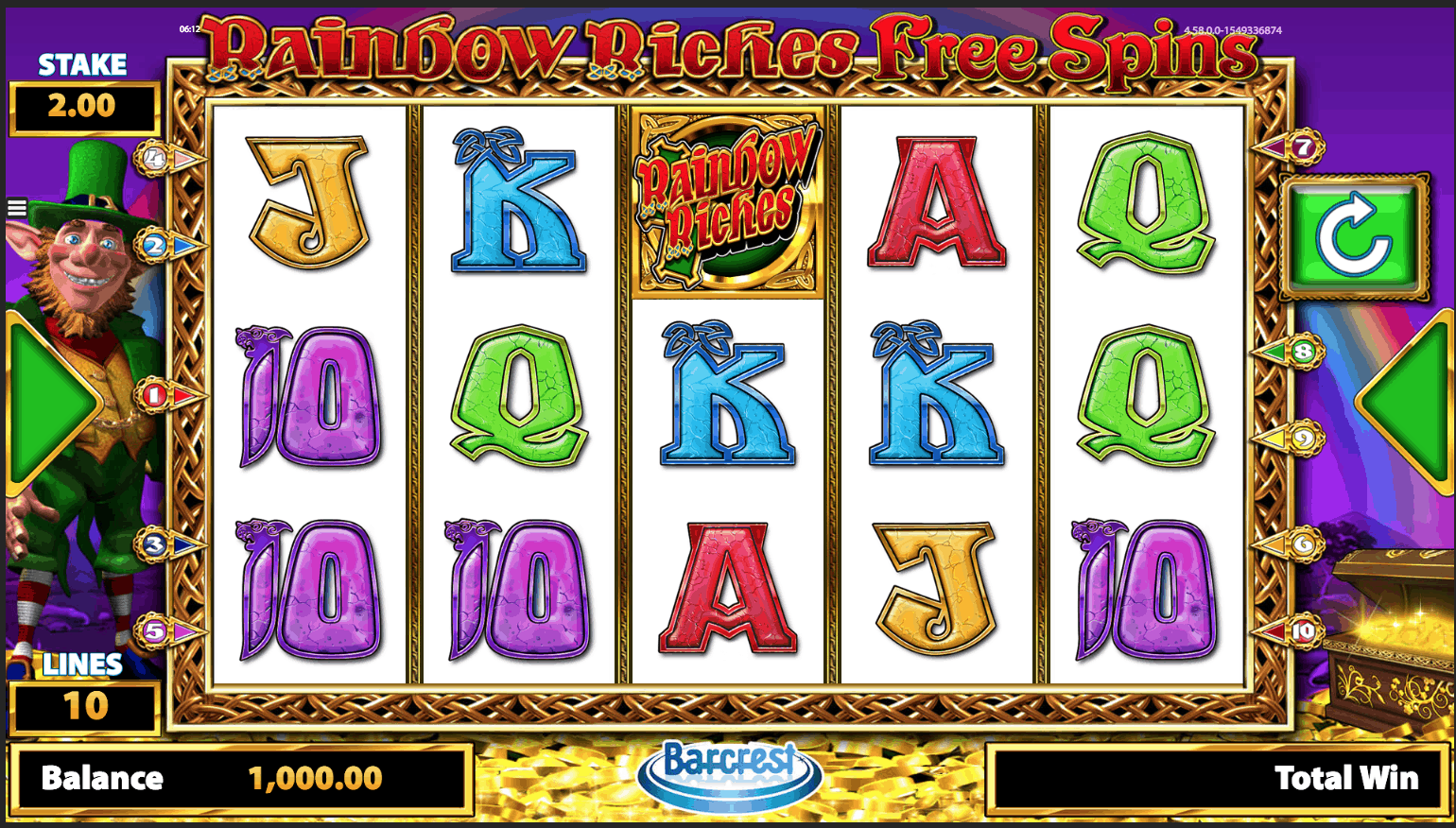 Rainbow Riches Online Screen