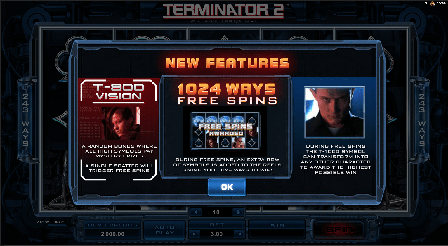 Terminator 2 Slot Offers Screen