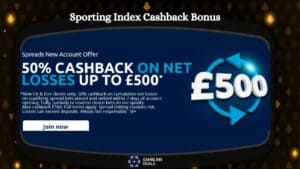 Sporting Index Cashback Bonus
